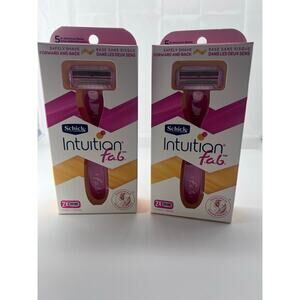 Lot of 2 - Schick Intuition F.A.B forward and backward razor with handle